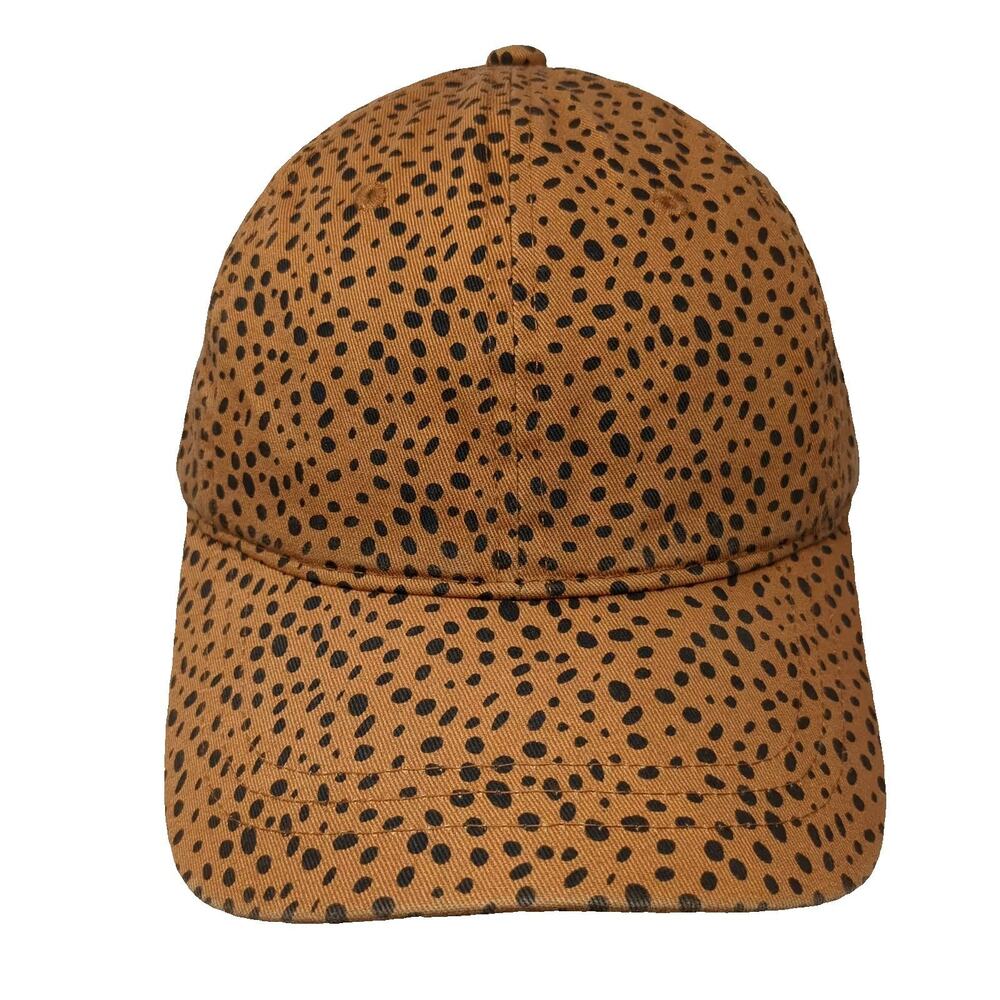 Universal Thread Baseball Cap Brown Black Dot Print Adjustable Slideback Hat OS